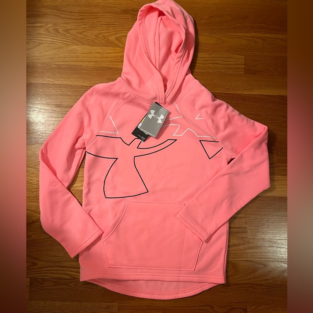 Girls bright pink Under Armour nylon sweatshirt